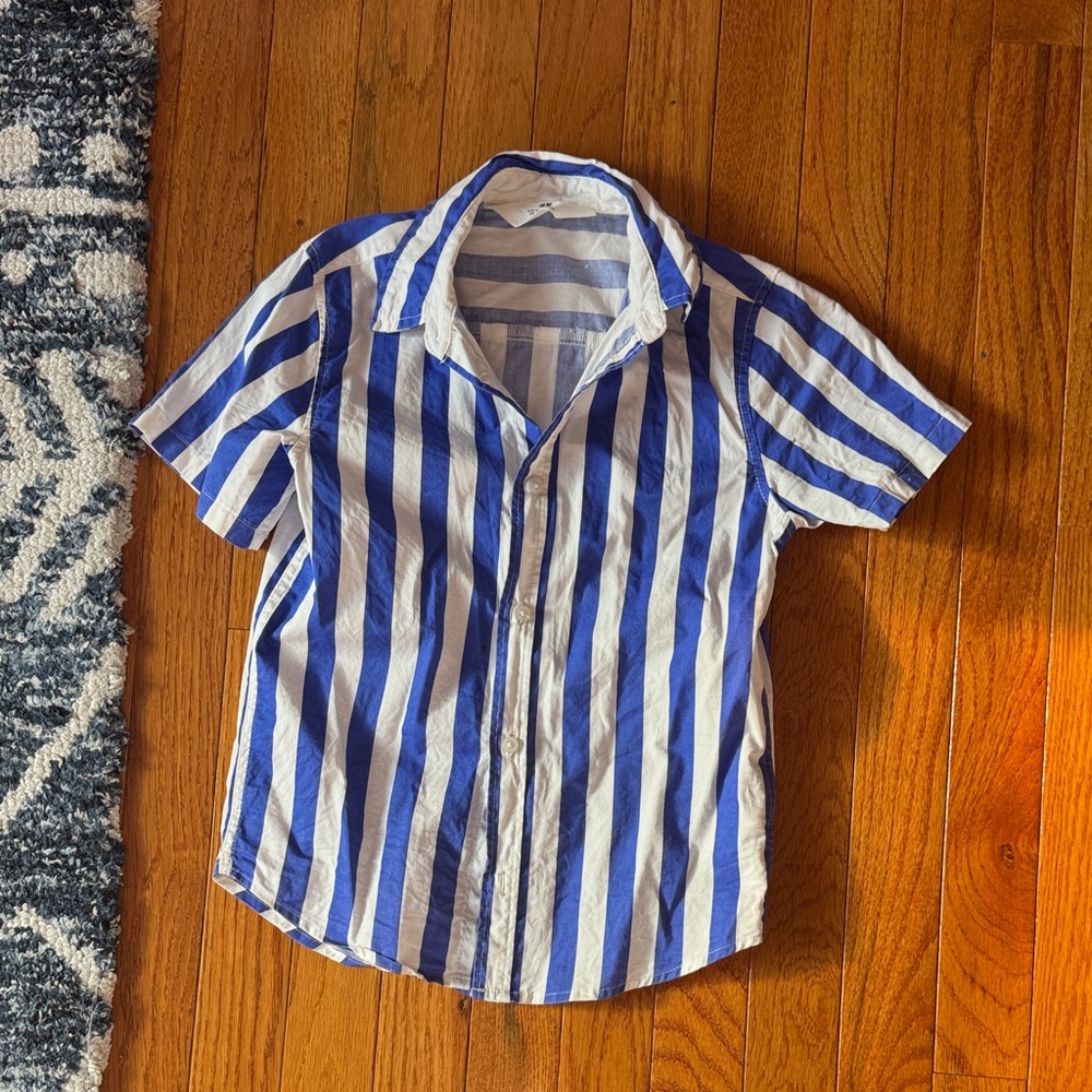 H&M Kids Blue and White Button Down Shirt